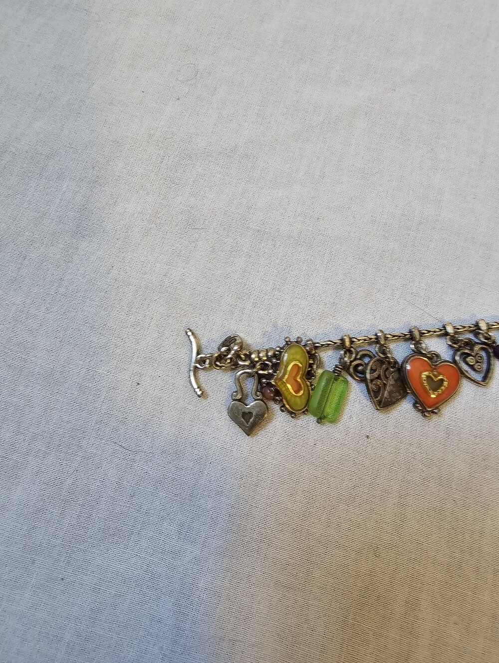 Retired Brighton Hearts Melody Charm Bracelet Portobello Enamel Hearts Toggle - Picture 7 of 13